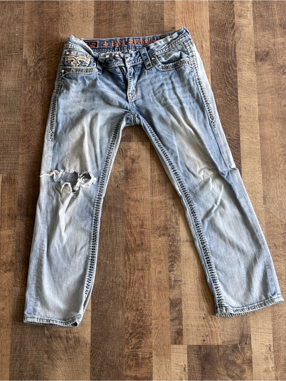 Rock Revival Ella Capri Women’s Distressed Jeans Size 29